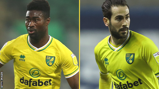 Alex Tettey and Mario Vrancic in action for Norwich