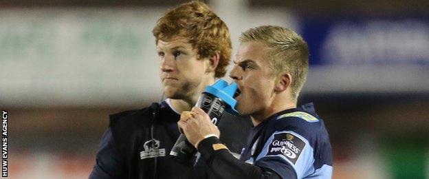 Rhys Patchell and Gareth Anscombe are Cardiff Blues team-mates and rivals