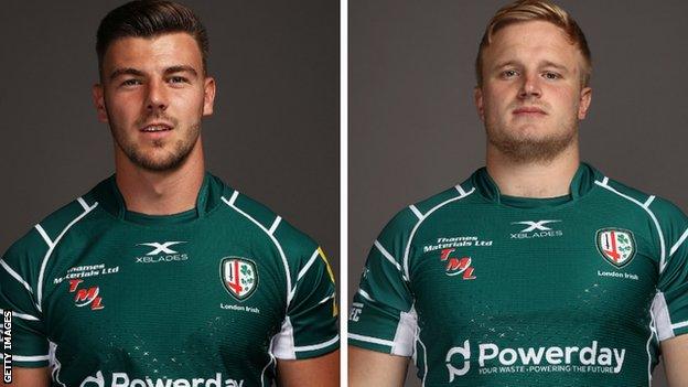 London Irish players Johnny Williams and Max Northcote-Green