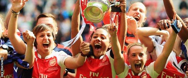 Arsenal Ladies celebrate Women's FA Cup win