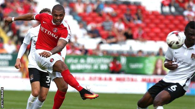 Josh Magennis makes his Charlton debut in Saturday's 1-1 draw against Northampton Town at the Valley