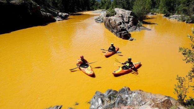 Toxic wastewater leaks into a Colorado river