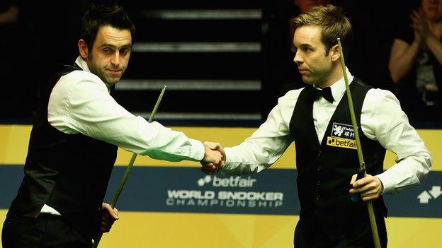 Ronnie O'Sullivan and Ali Carter