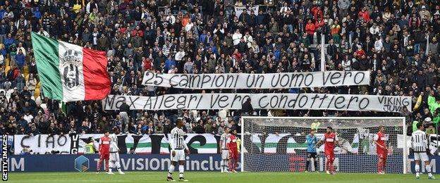 Juventus celebrate winning Serie A