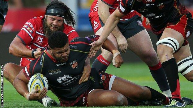 Wales prop Leon Brown made a welcome return for Dragons after injury