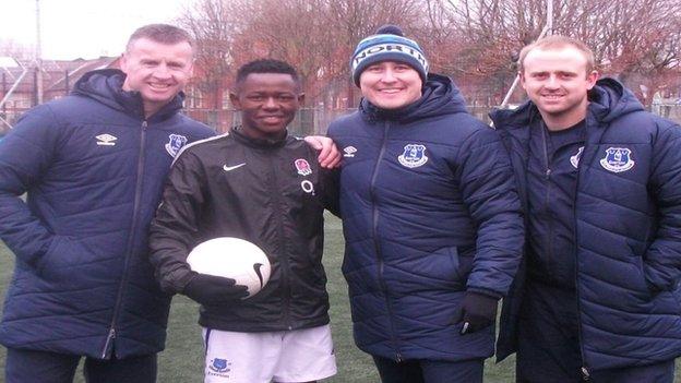 Jacob trains with Everton FC