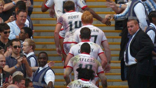 James Roby and teammates head up to the Royal Box