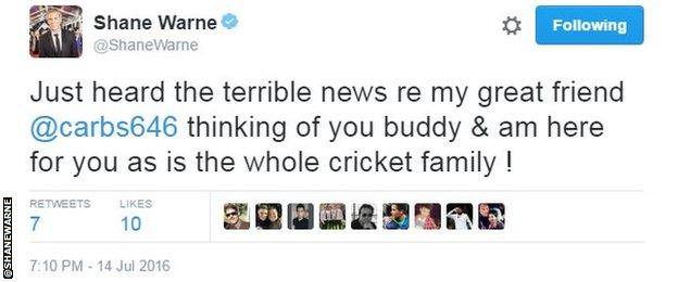 Shane Warne tweet