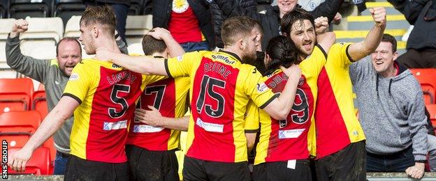 Partick Thistle celebrate against Ross County