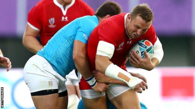 Hadleigh Parkes in action against Uruguay