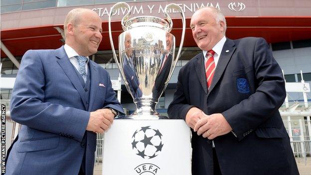 FAW chief executive Jonathan Ford and FAW president Trevor Lloyd Hughes