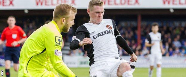 Scott Fox closes down United striker Billy McKay