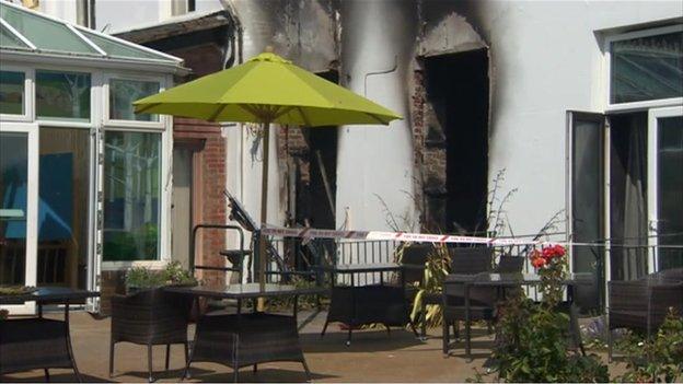 Fire damage at St Michael's Hospice