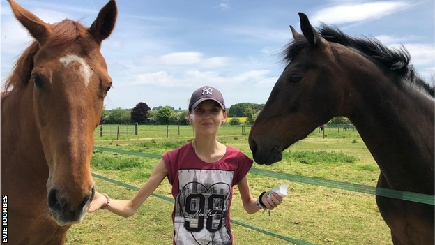 Evie Toombes with her horses