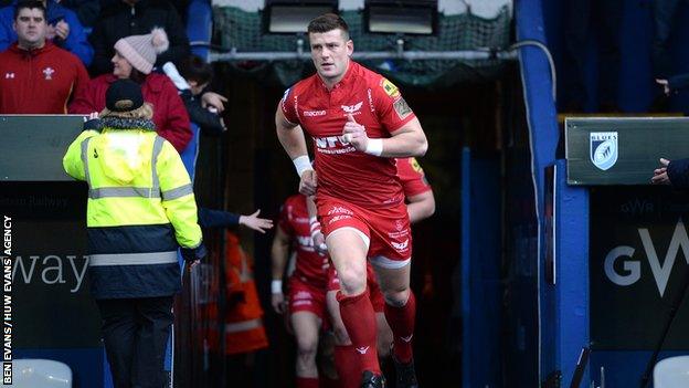 Scott Williams led the Scarlets out against the Blues of New Year's Eve.