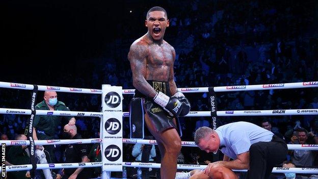 Conor Benn celebrates