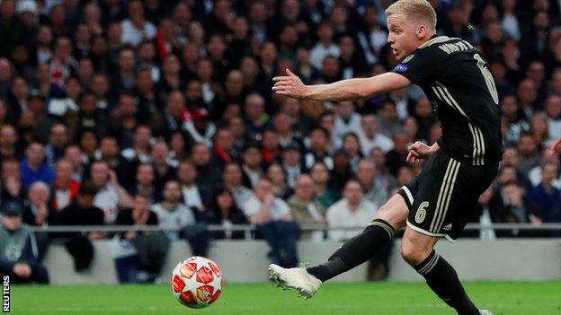 Donny van de Beek scores Ajax's winner