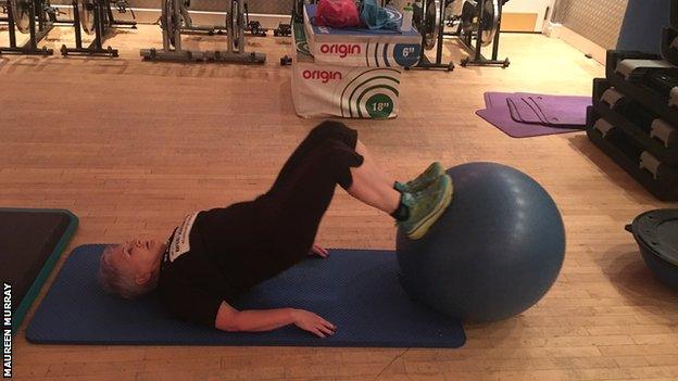 Strong core: Maureen visits the gym five times a week