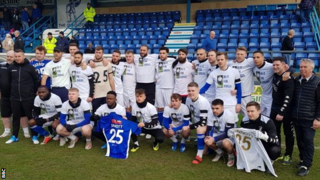 Matlock Town wear tee-shirts in tribute to Jordan Sinnott