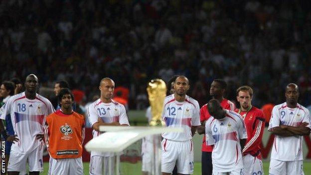 France players after losing the 2006 final to Italy