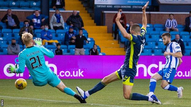 Liam Polworth scores for Kilmarnock against Ayr United