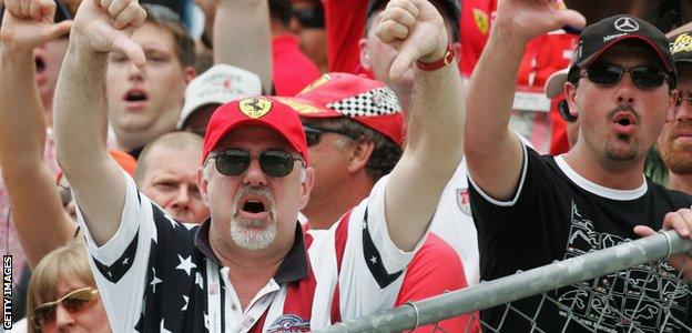 Angry fans at the 2005 United States Grand Prix