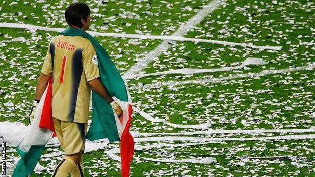 Gianluigi Buffon after winning the World Cup in 2006