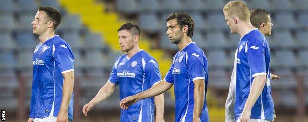 St Johnstone players show their disappointment