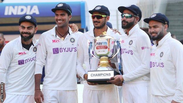 India with the Test series trophy