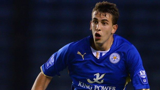 Kieran Kennedy in action for Leicester City Under-21s