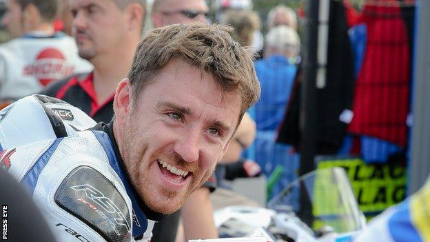 Lee Johnston set the pace in Superbike practice at the North West 200 on Tuesday