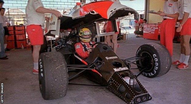 ayrton senna tests for mclaren in 1988