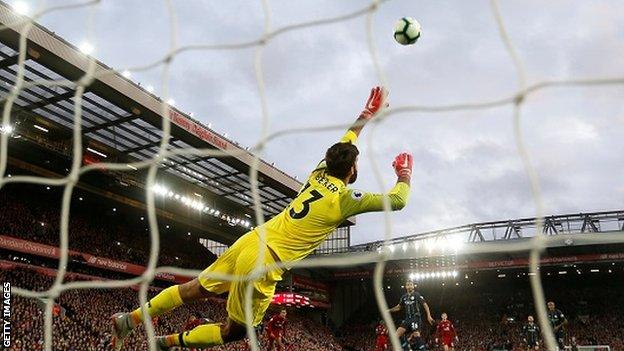 Liverpool goalkeeper Alisson