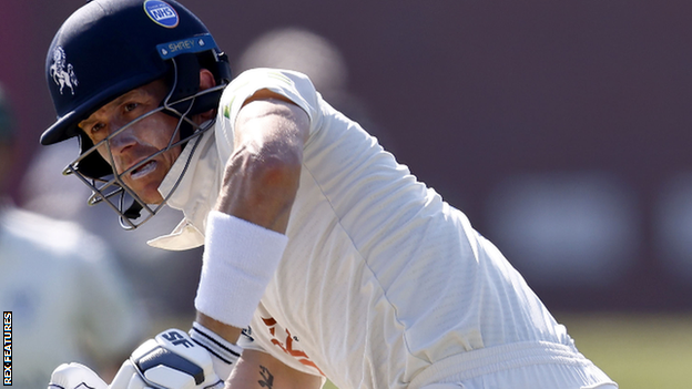 England Test player Joe Denly responded to his first-innings third-ball duck with only his third half-century of the season