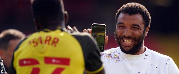 Ismaila Sarr (left) and Troy Deeney