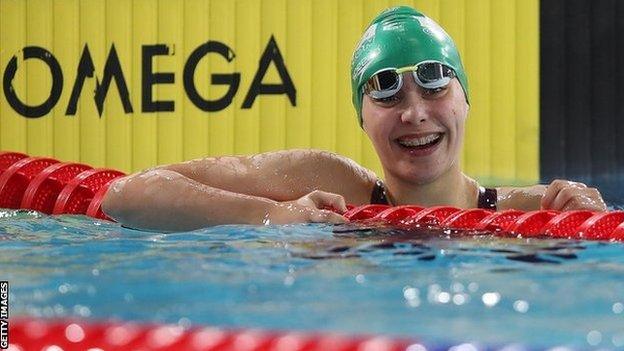 Freya Colbert in action at the British Swimming Championships in April 2019