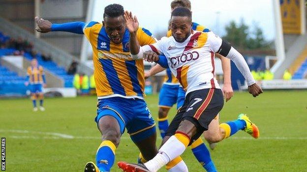 Shrewsbury Town defender Aristote Nsiala