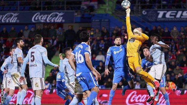 Getafe in action against Celta Vigo