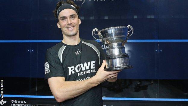 Paul Coll holds the British Open trophy