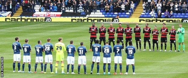 Birmingham and QPR players pay their respects to Howard Kendall before Saturday's Championship meeting