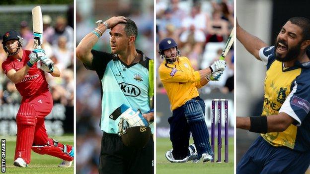 Jos Buttler, Kevin Pietersen, James Vince, Jeetan Patel