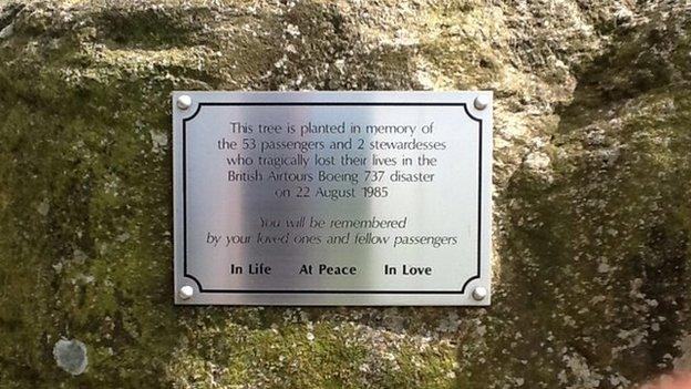 British Airtours disaster memorial plaque