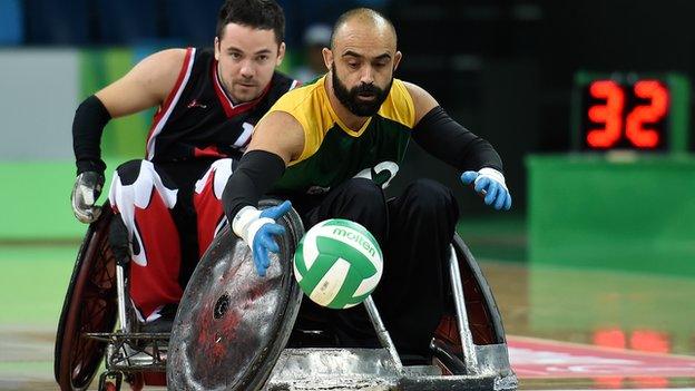 Wheelchair rugby at the Paralympic test event in Rio