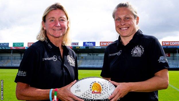 Exeter's coaching team of Susie Appleby (left) and Amy Garnett