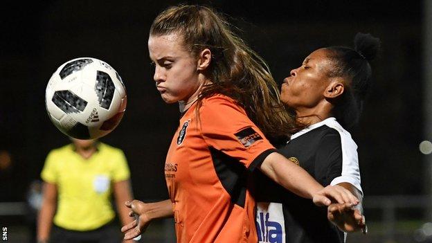 Glasgow City's Kirsty Howat (left) and Victoria Zampa in action.