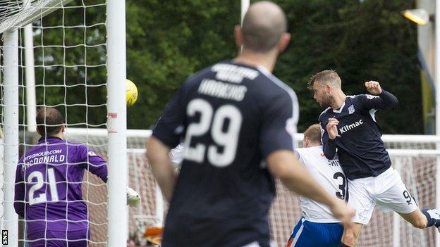 Rory Loy scores for Dundee against Kilmarnock