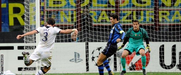 Gareth Bale scores for Spurs at San Siro