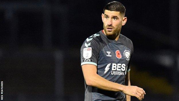 Ched Evans in action for Fleetwood Town