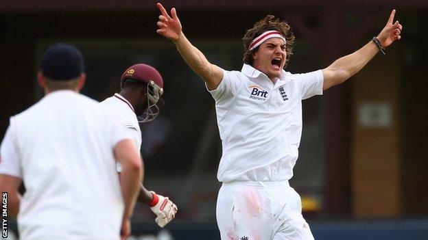 Jack Brooks appeals for a wicket