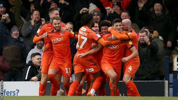 Luton celebrate.